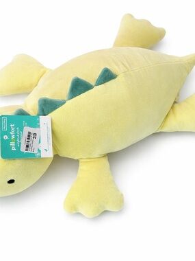 Pillowfort Yellow and Green Weighted Dinosaur Plush - New With Tags